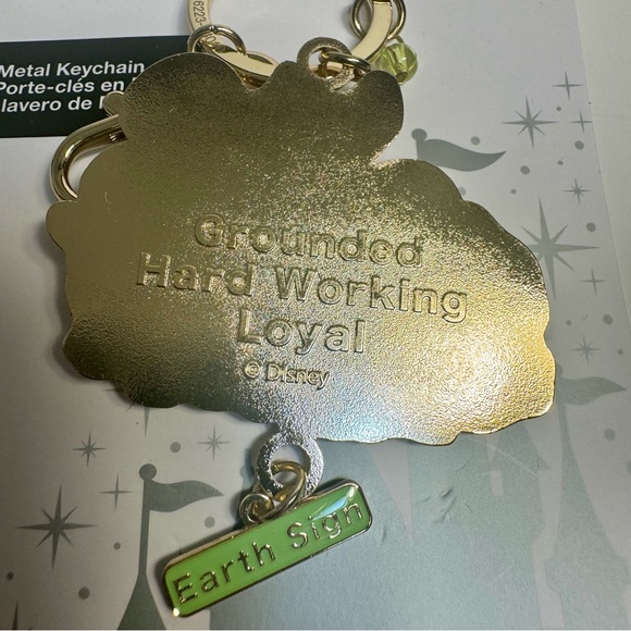NWT. Disney Parks Bambi & Thumper Bunny Earth Sign Metal Keychain or Bag Charm. - Picture 5 of 10